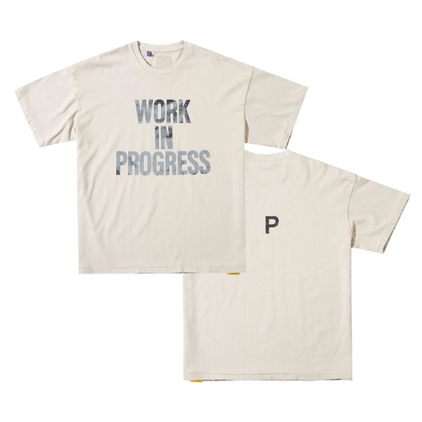 23ss summer work in progress tee vintage ripped t shirt high street short sleeve men casual tshirts, Black;brown
23ss summer work in progress tee vintage ripped t shirt high street short sleeve men casual tshirts, Black;brown