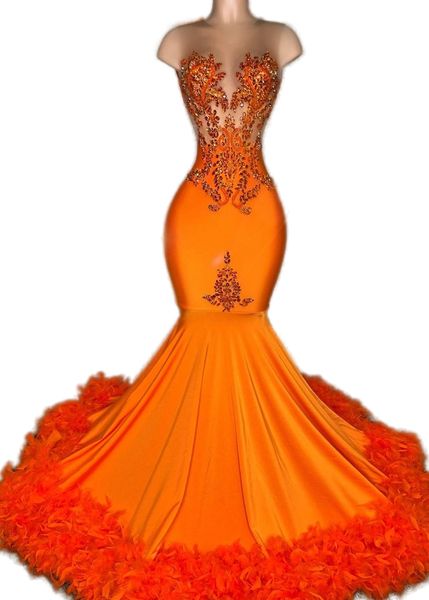 2023 arabic aso ebi orange mermaid prom dress beaded crystals feather evening formal party second reception birthday engagement gowns dresse, Black
2023 arabic aso ebi orange mermaid prom dress beaded crystals feather evening formal party second reception birthday engagement gowns dresse, Black