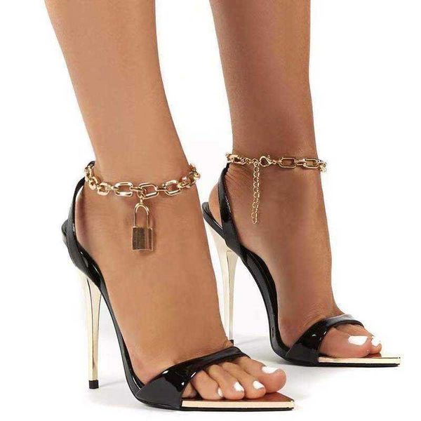 sandals new women sandals pointed peep toe thin heel high heels summer fashion metal chain lock sandals 230322, Black
sandals new women sandals pointed peep toe thin heel high heels summer fashion metal chain lock sandals 230322, Black