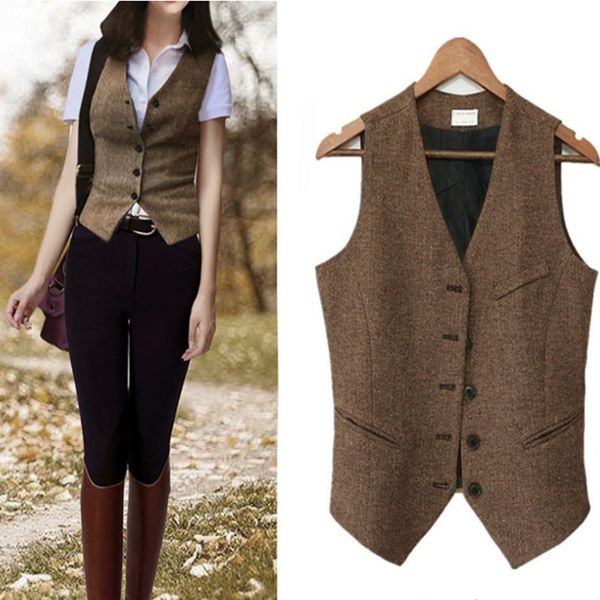 women's vests women's outer vintage wool short casual vest 230330, Black;white
women's vests women's outer vintage wool short casual vest 230330, Black;white