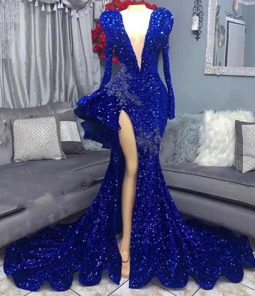 royal blue sequined prom dress beaded crystals mermaid evening formal party second reception birthday engagement gwons dresses, Black
royal blue sequined prom dress beaded crystals mermaid evening formal party second reception birthday engagement gwons dresses, Black