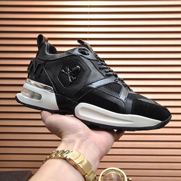 mens solid luxury casual shoes fashion metal designer shoe runner trainers genuine skeleton genuine leather, Black
mens solid luxury casual shoes fashion metal designer shoe runner trainers genuine skeleton genuine leather, Black