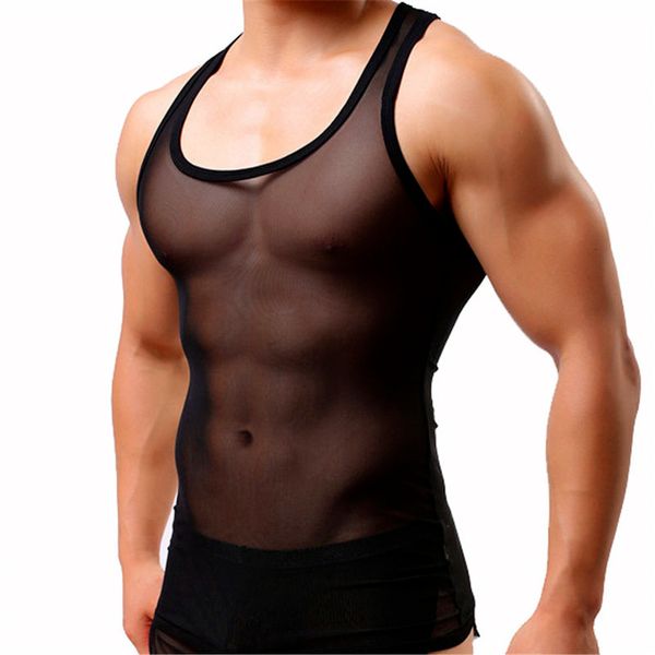 men' tank men' underwear mesh wear sleeveless t-shirt ultrathin fitness tank sports tank men' underwear transparent pajam, White;black
men' tank men' underwear mesh wear sleeveless t-shirt ultrathin fitness tank sports tank men' underwear transparent pajam, White;black
