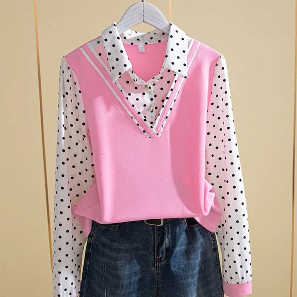 women's polos fake two polka dot print bottoming shirts fashion allmatch longsleeved polo collar blouse women m5xl 230330, White
women's polos fake two polka dot print bottoming shirts fashion allmatch longsleeved polo collar blouse women m5xl 230330, White