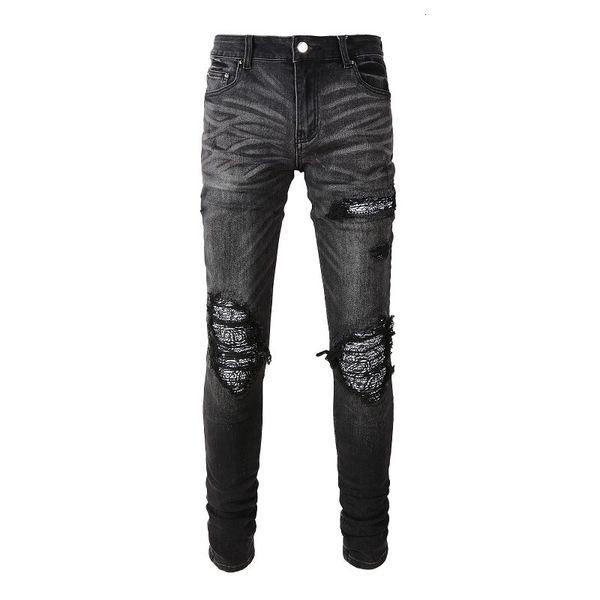 men's jeans arrivals distressed slim fit steetwear style bandana patchwork skinny stretch high street dark gray black ripped 230330, Blue
men's jeans arrivals distressed slim fit steetwear style bandana patchwork skinny stretch high street dark gray black ripped 230330, Blue
