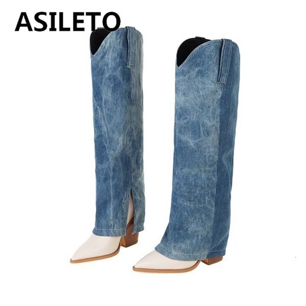 boots asileto fashion tube knee high pointed toe wedge block heel denim zipper plus size 34-43 blue patchwork winter s2654 230330, Black
boots asileto fashion tube knee high pointed toe wedge block heel denim zipper plus size 34-43 blue patchwork winter s2654 230330, Black