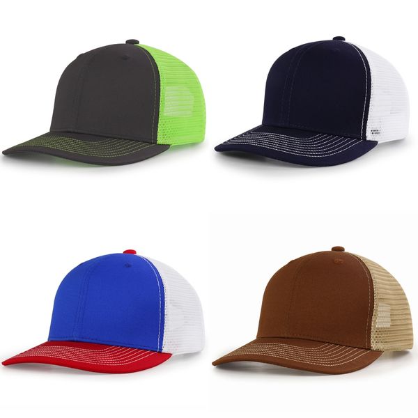 

Designer Plain Trucker Hats Adjustable Snapbacks Hip Hop Baseball Caps Adults Women Men Blank Summer Mesh Sun Visor Black Navy Blue Red Green 9 Colors, Black white