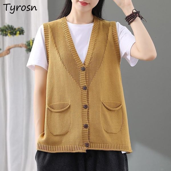 women's vests sweatshirt women's 3xl button pocket sleeveless knitted v-neck casual korean vintage y2k ulzzang clothing 230330, Black;white
women's vests sweatshirt women's 3xl button pocket sleeveless knitted v-neck casual korean vintage y2k ulzzang clothing 230330, Black;white