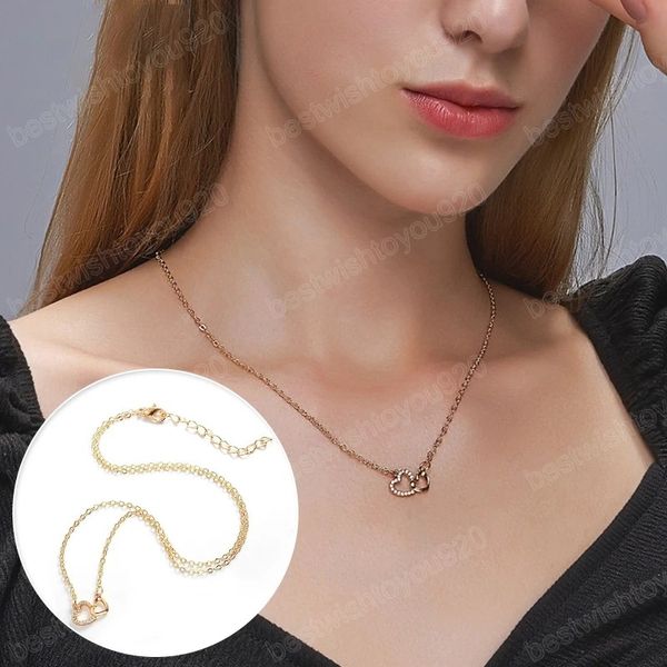 fashion double heart necklace for women girls shiny heart-shaped pendants necklaces choker chain wedding party jewelry gifts, Silver
fashion double heart necklace for women girls shiny heart-shaped pendants necklaces choker chain wedding party jewelry gifts, Silver