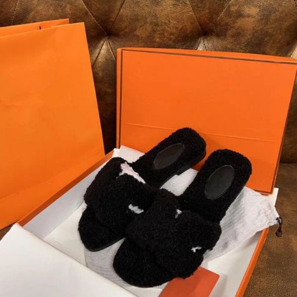 2023s luxury designer ladies sandals women wool slippers winter indoor warm slipper with box 35-42, Black
2023s luxury designer ladies sandals women wool slippers winter indoor warm slipper with box 35-42, Black