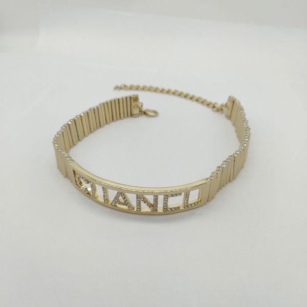 2023 luxury quality charm punk band necklace choker with words and sparkly diamond in 18k gold plated have box stamp ps7747a, Golden
2023 luxury quality charm punk band necklace choker with words and sparkly diamond in 18k gold plated have box stamp ps7747a, Golden