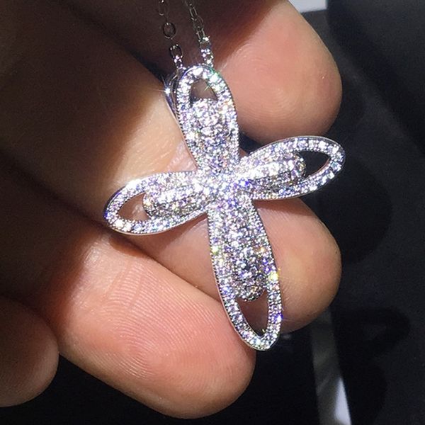 vintage cross chocker necklace aaaaa zircon white gold filled engagement wedding pendants necklace for women promise jewelry, Silver
vintage cross chocker necklace aaaaa zircon white gold filled engagement wedding pendants necklace for women promise jewelry, Silver