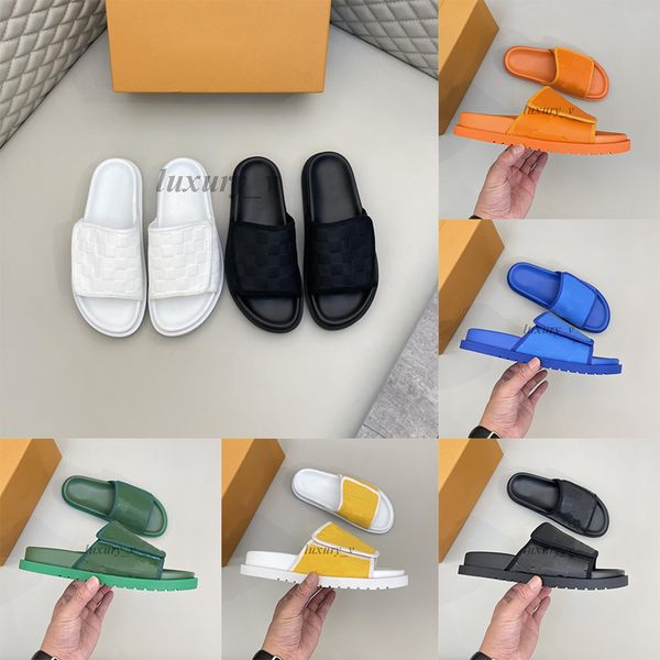 designer men slippers miami sandals pool pillow comfort slides miami mules calfskin bom dia flats summer beach flip flops with box, Black
designer men slippers miami sandals pool pillow comfort slides miami mules calfskin bom dia flats summer beach flip flops with box, Black