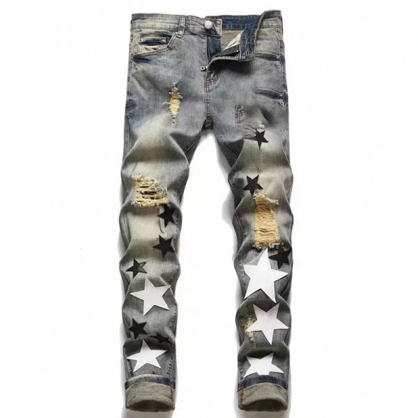 men jean new european american mens designer ripped jeans hip-hop high street fashion fashion brand cycling motorcycle embroidery clo rxe, Blue
men jean new european american mens designer ripped jeans hip-hop high street fashion fashion brand cycling motorcycle embroidery clo rxe, Blue