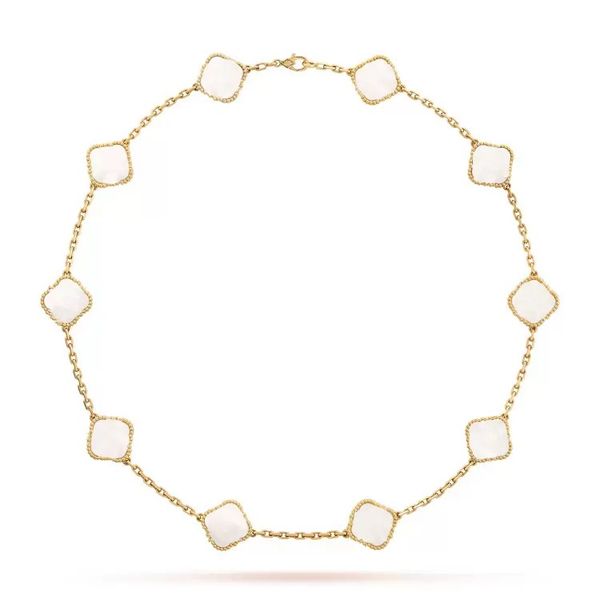 solid silver 10 diamond van necklace fashion classic clover necklace charm 18k gold plate agate pendant for women&girl valentine's enga
solid silver 10 diamond van necklace fashion classic clover necklace charm 18k gold plate agate pendant for women&girl valentine's enga