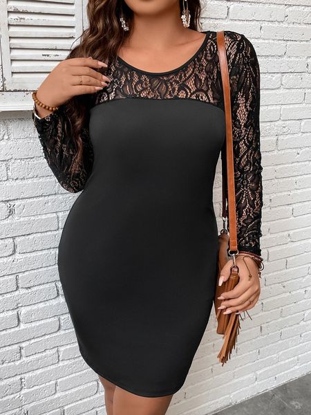 plus size dresses size 4xl bodycon curvy dress for women autumn winter lace sleeve mini large big clothing evening party 230330, Black
plus size dresses size 4xl bodycon curvy dress for women autumn winter lace sleeve mini large big clothing evening party 230330, Black