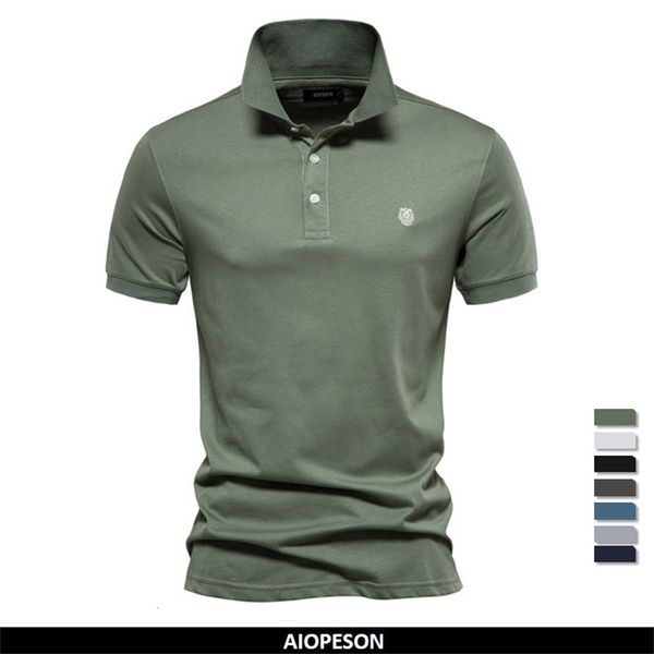 men's polos aiopeson 100% cotton embroidery shirts solid color short sleeve for summer brand social 230330, White;black
men's polos aiopeson 100% cotton embroidery shirts solid color short sleeve for summer brand social 230330, White;black