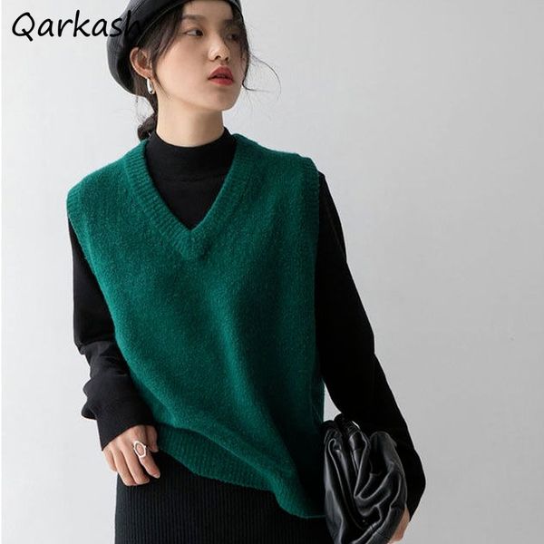 women's vests sweater tank women's sleeveless vintage ins knitting academy pure women's clothing dark green basic vintage 230, Black;white
women's vests sweater tank women's sleeveless vintage ins knitting academy pure women's clothing dark green basic vintage 230, Black;white