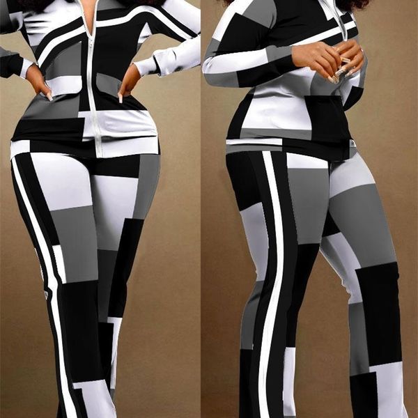 women's two piece pants autumn winter fashion print two piece set women's casual sports style zipper sports pants two piece set wo, White
women's two piece pants autumn winter fashion print two piece set women's casual sports style zipper sports pants two piece set wo, White