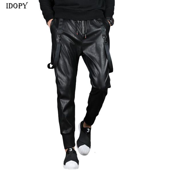 men's jeans idopy street faux leather joggers harem pants hip hop ankle cuffed elastic waist drawstring pu joggings trousers for male 2, Blue
men's jeans idopy street faux leather joggers harem pants hip hop ankle cuffed elastic waist drawstring pu joggings trousers for male 2, Blue