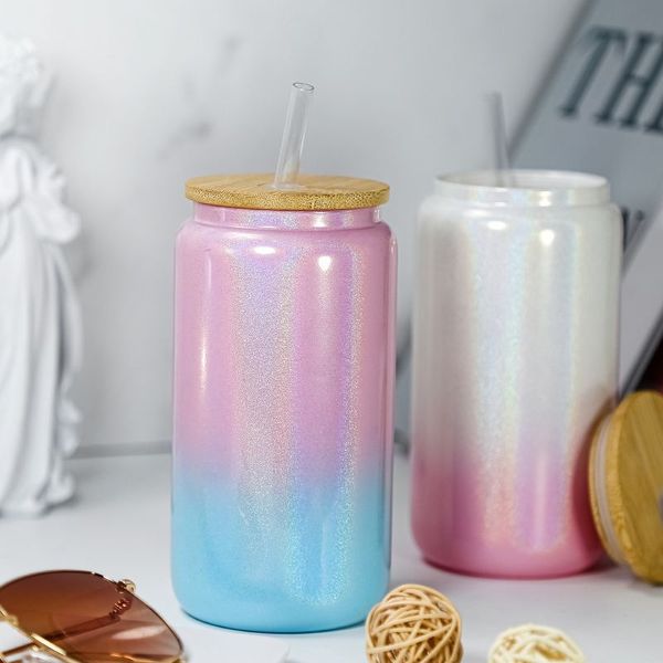 sublimation 16oz glitter gradient glass can tumbler creative sequins shape bottle with lid and straw summer drinkware mason jar juice cup
sublimation 16oz glitter gradient glass can tumbler creative sequins shape bottle with lid and straw summer drinkware mason jar juice cup