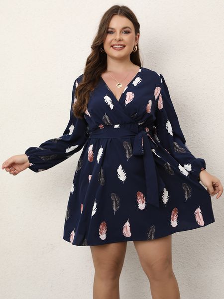 plus size dresses finjani size deep vneck feather print party trendy butterfly end waist belt women's 230330, Black
plus size dresses finjani size deep vneck feather print party trendy butterfly end waist belt women's 230330, Black