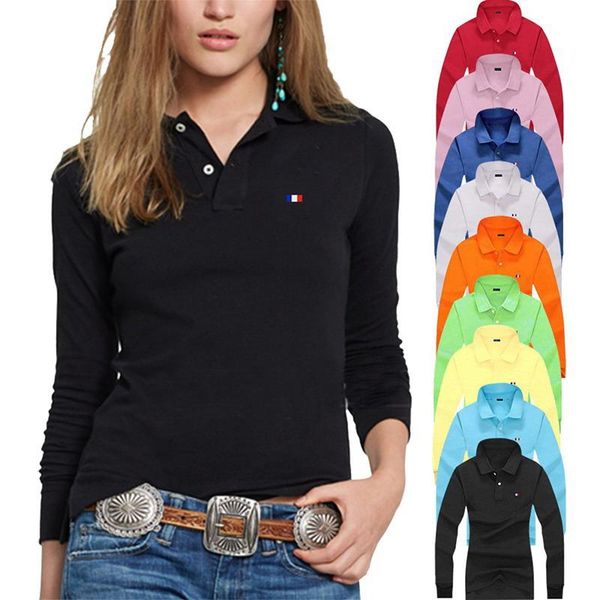 polos wysokiej jakosci koszulki polo wiosna jesien damska koszulka polo z dlugim rekawem bawelna casual solidna dama tee moda femme, White
polos wysokiej jakosci koszulki polo wiosna jesien damska koszulka polo z dlugim rekawem bawelna casual solidna dama tee moda femme, White