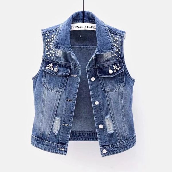 women's vests luxury pearl fashion tear denim women's tank autumn plus size jeans jacket sleeveless loose short coat shoulder stra, Black;white
women's vests luxury pearl fashion tear denim women's tank autumn plus size jeans jacket sleeveless loose short coat shoulder stra, Black;white
