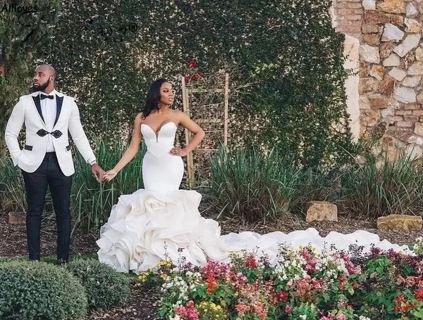 modern cascading ruffles african mermaid wedding gowns sweetheart backless boho garden robes de maree long chapel train bride reception part, White
modern cascading ruffles african mermaid wedding gowns sweetheart backless boho garden robes de maree long chapel train bride reception part, White
