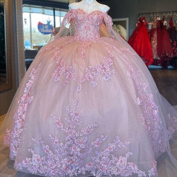 pink off the shoulder quinceanera dresses ball gown floral appliques lace 3dflower with cape corset for sweet 15 girls party dress, Blue;red
pink off the shoulder quinceanera dresses ball gown floral appliques lace 3dflower with cape corset for sweet 15 girls party dress, Blue;red