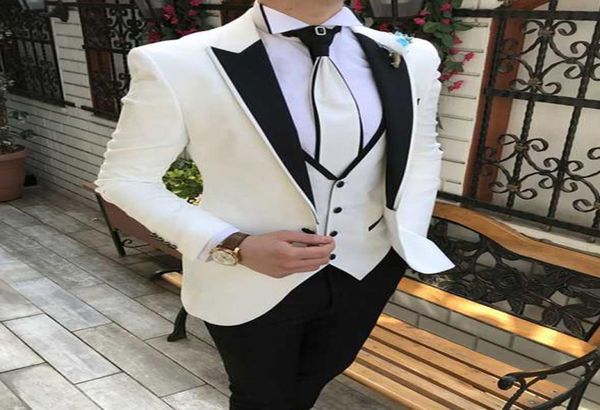 three pieces white groom tuxedos for wedding wear men suits one button formal business suits classic fit men suit jacket black pan1879521, Black;gray
three pieces white groom tuxedos for wedding wear men suits one button formal business suits classic fit men suit jacket black pan1879521, Black;gray