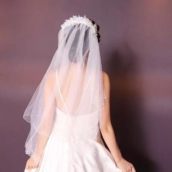 bridal veils pearl two layers short tulle veil wedding white without comb mariage vail veu de noiva weeding accessorie, Black
bridal veils pearl two layers short tulle veil wedding white without comb mariage vail veu de noiva weeding accessorie, Black