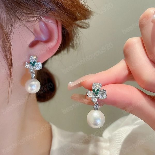 zircon pearl flower earrings for women sweet light luxury premium dangle women earrings adornment girl fashion jewelry, Silver
zircon pearl flower earrings for women sweet light luxury premium dangle women earrings adornment girl fashion jewelry, Silver