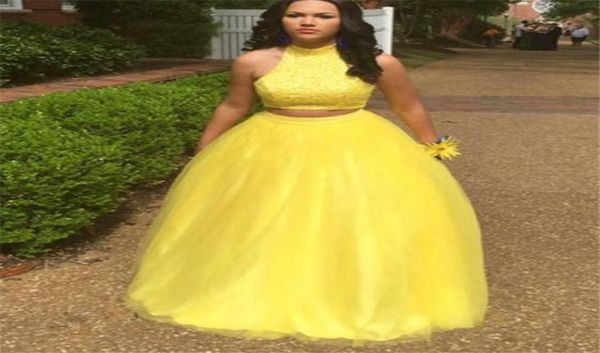 two piece beaded prom dresses jewel neck black girl dress yellow tulle floor length evening party gowns1453314
two piece beaded prom dresses jewel neck black girl dress yellow tulle floor length evening party gowns1453314