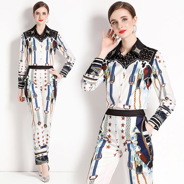 2023 print graceful two piece pants designer sets women blouse and trousers long sleeve casual 2 piece pants vacation outfit office lady cut, White
2023 print graceful two piece pants designer sets women blouse and trousers long sleeve casual 2 piece pants vacation outfit office lady cut, White