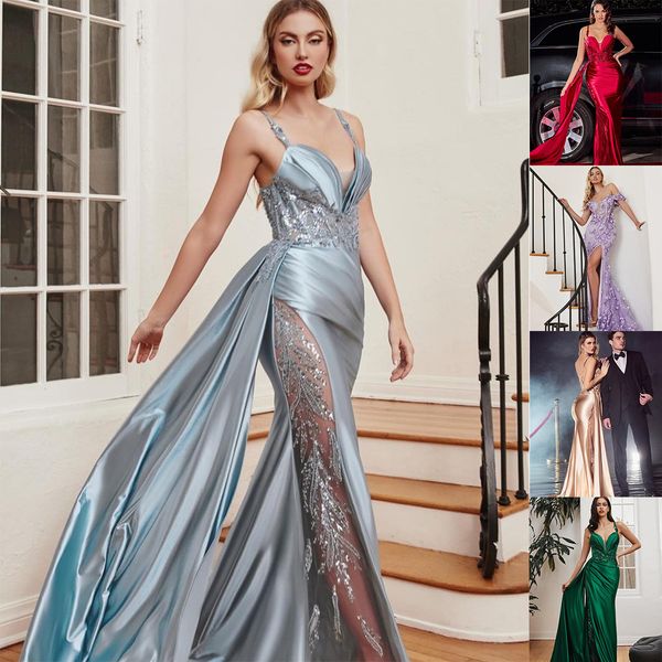 mermaid prom dresses spaghetti sweetheart satin shining applicants beads backless floor length plus size custom made party dress vestido de, Black
mermaid prom dresses spaghetti sweetheart satin shining applicants beads backless floor length plus size custom made party dress vestido de, Black