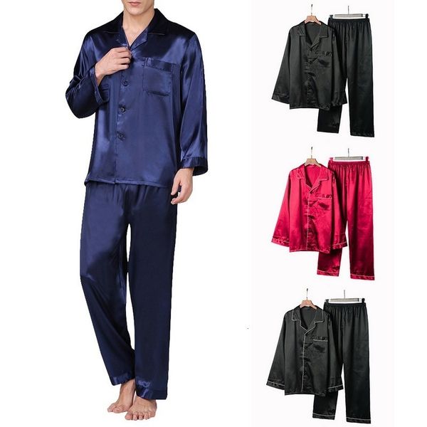 men's sleepwear men's classic satin pajamas long sleeve pajamas large home service satin pajamas set evening dress casual wear 230, Black;brown
men's sleepwear men's classic satin pajamas long sleeve pajamas large home service satin pajamas set evening dress casual wear 230, Black;brown