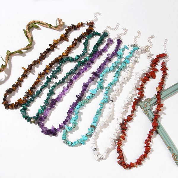 natural chip stone beads necklaces for women lobster clasp buckle chain amethyst choker necklace fashion jewelry, Silver
natural chip stone beads necklaces for women lobster clasp buckle chain amethyst choker necklace fashion jewelry, Silver