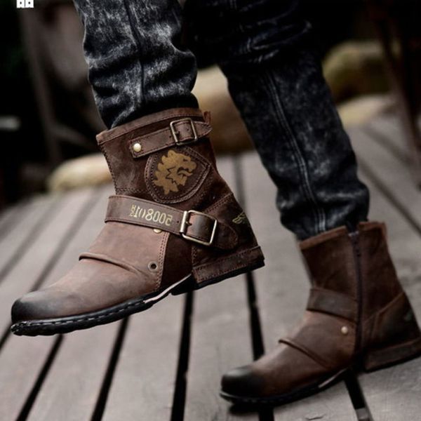 boots men's ankle retro zipper cowboy motorcycle chunky heel round toe plus size western chaussure militaire homme 230330, Black
boots men's ankle retro zipper cowboy motorcycle chunky heel round toe plus size western chaussure militaire homme 230330, Black
