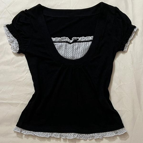 women s t shirt korean kawaii patchwork women t shirt y2k aesthetic vintage milkmaid fairycore grunge square collar short sleeve crop 230330, White
women s t shirt korean kawaii patchwork women t shirt y2k aesthetic vintage milkmaid fairycore grunge square collar short sleeve crop 230330, White