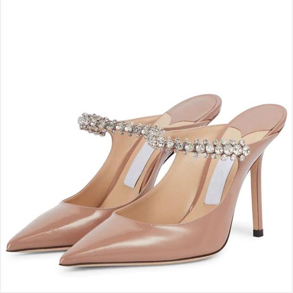 fashion womens sandals pumps london bing 100 mm patent leather mules italy delicate pointed toes slingback crystal ankle chain designer sand, Black
fashion womens sandals pumps london bing 100 mm patent leather mules italy delicate pointed toes slingback crystal ankle chain designer sand, Black