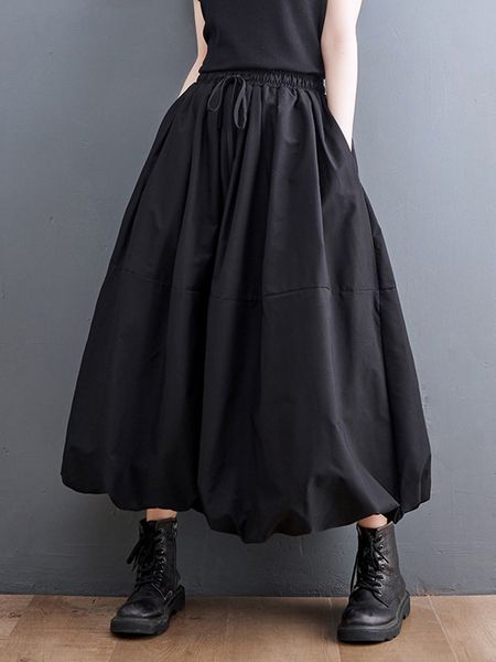 skirts black vintage high waist pleated skirt women plus size fashion drawstring loose casual long clothing spring autumn 230330
skirts black vintage high waist pleated skirt women plus size fashion drawstring loose casual long clothing spring autumn 230330