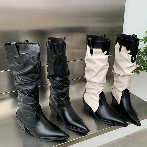 boots fashion mixed colors women western slip on pointed toe female casual outdoor shoes ladies knee high for 230330, Black
boots fashion mixed colors women western slip on pointed toe female casual outdoor shoes ladies knee high for 230330, Black
