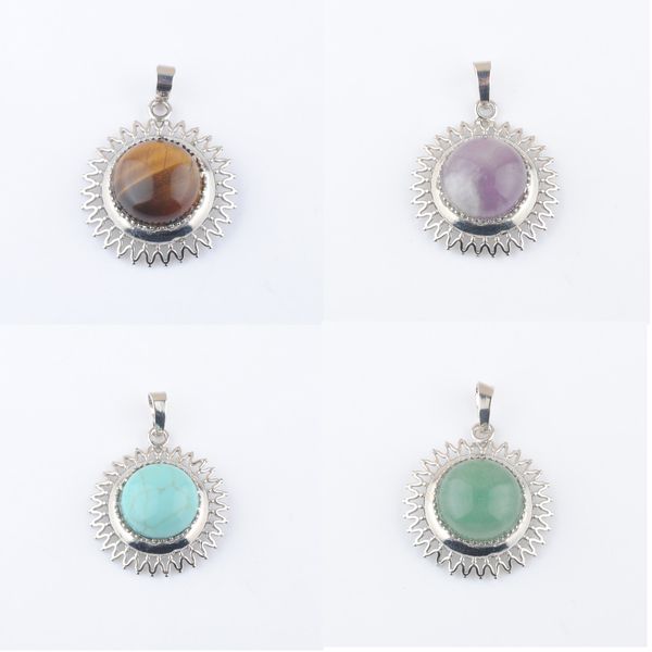 natural amethyst lapis lazuli sun shaped pendants round cabochon stone reiki chakra fashion jewelry dbn428, Silver
natural amethyst lapis lazuli sun shaped pendants round cabochon stone reiki chakra fashion jewelry dbn428, Silver