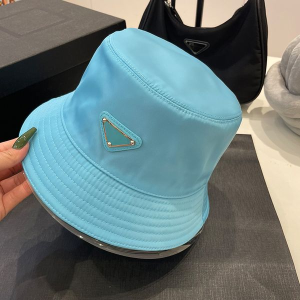 luxury women bucket hat designer sun prevent hat, Blue;gray