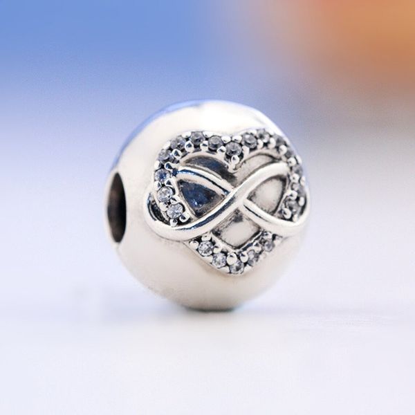 925 sterling silver infinity heart clip charm with clear cz bead fits european jewelry pandora style charm bracelets, Black
925 sterling silver infinity heart clip charm with clear cz bead fits european jewelry pandora style charm bracelets, Black