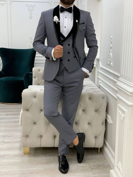 slim grey men suit wedding tuxedos 2023 luxury jacket pant vest 3 piece bussiness set suits formal party groomsmen male bespoke three pieces, Black;gray
slim grey men suit wedding tuxedos 2023 luxury jacket pant vest 3 piece bussiness set suits formal party groomsmen male bespoke three pieces, Black;gray