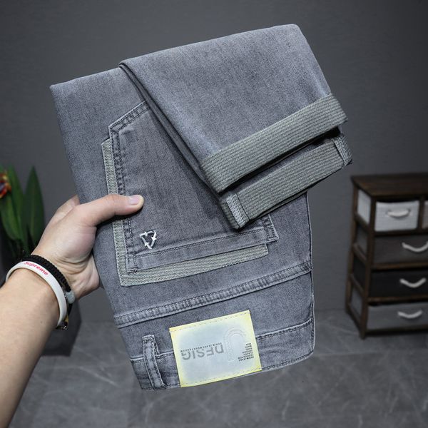 men's jeans 2023 spring summer thin men business casual feet pants elastic waist slim straight embroidery flip pocket black brand trous, Blue
men's jeans 2023 spring summer thin men business casual feet pants elastic waist slim straight embroidery flip pocket black brand trous, Blue