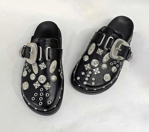 slippers summer women slippers platform s punk rock leather mules creative metal fittings casual party shoes female outdoor slides j230213, Black
slippers summer women slippers platform s punk rock leather mules creative metal fittings casual party shoes female outdoor slides j230213, Black