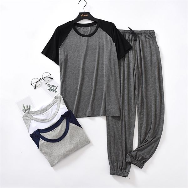 men's sleepwear summer men's pajamas set modal short sleeve trousers thin pajamas set panel plus size men's pajamas 230330, Black;brown
men's sleepwear summer men's pajamas set modal short sleeve trousers thin pajamas set panel plus size men's pajamas 230330, Black;brown